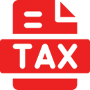 Red tax document icon with the word TAX.